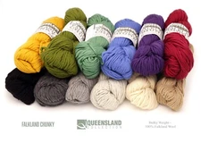 Queensland Collection - Falkland Chunky, Aran-Bulky Weight Wool Yarn 26 colors