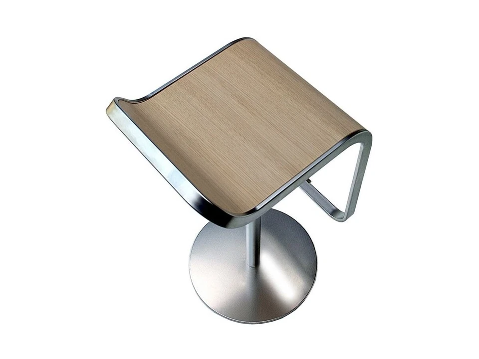 意大利 Lapalma Lem 活塞可调节凳子、垫铬合金-白橡木 — 第 3/4 张图片