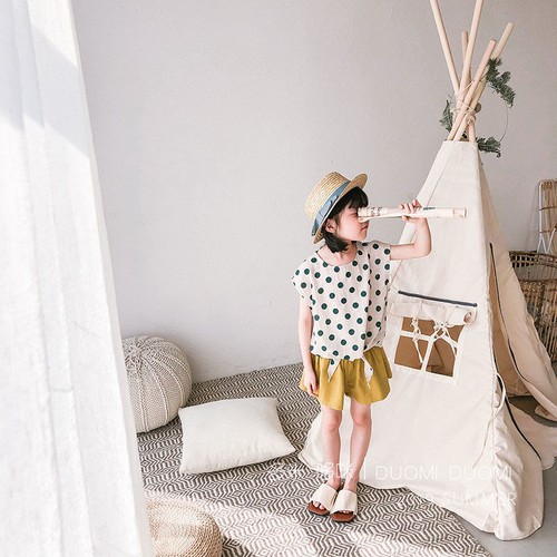 Children's Cotton Hemp Pants Suit Short Sleeved Two-piece Children's Pants Top - Picture 3 of 15
