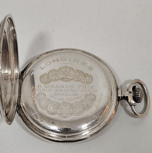Vintage Silver Pocket Watch Longines - Jose Petragnani - Full Hunter - Picture 6 of 13