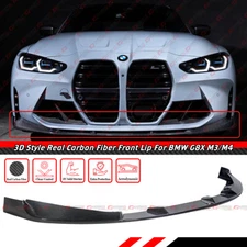 For 2021-2026 BMW G80 M3 G82 G83 M4 3D Style Real Carbon Fiber Front Bumper Lip