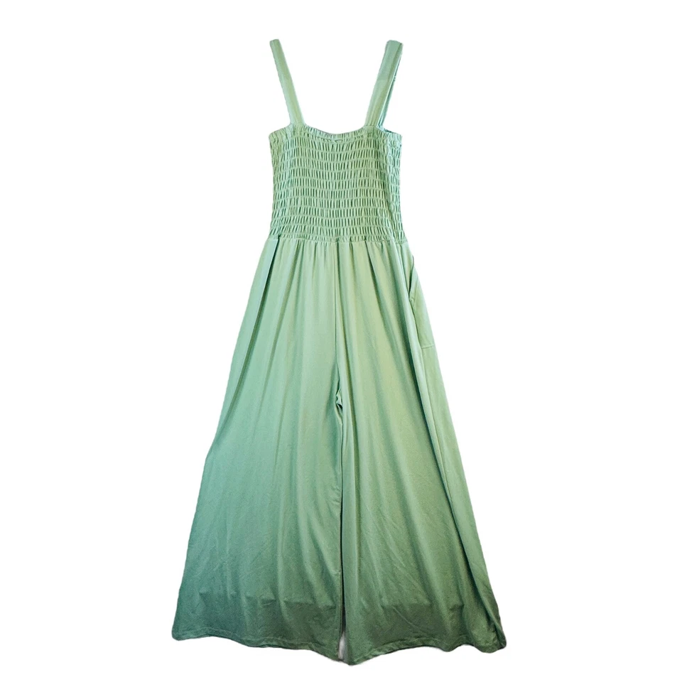 Mono Rae Mode Talla L Verde Calado Pierna Ancha Bolsillos Elastizados Suave Verano Foto 2 de 4