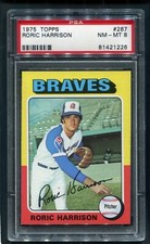 1975 Topps #287 Roric Harrison PSA 8 NM-MT