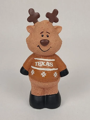 University of Texas UT Longhorns Reindeer Christmas Decor Cute Holiday Figure