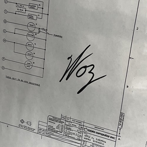 Schéma original Apple IIe Steve Wozniak signé - Photo 2/4