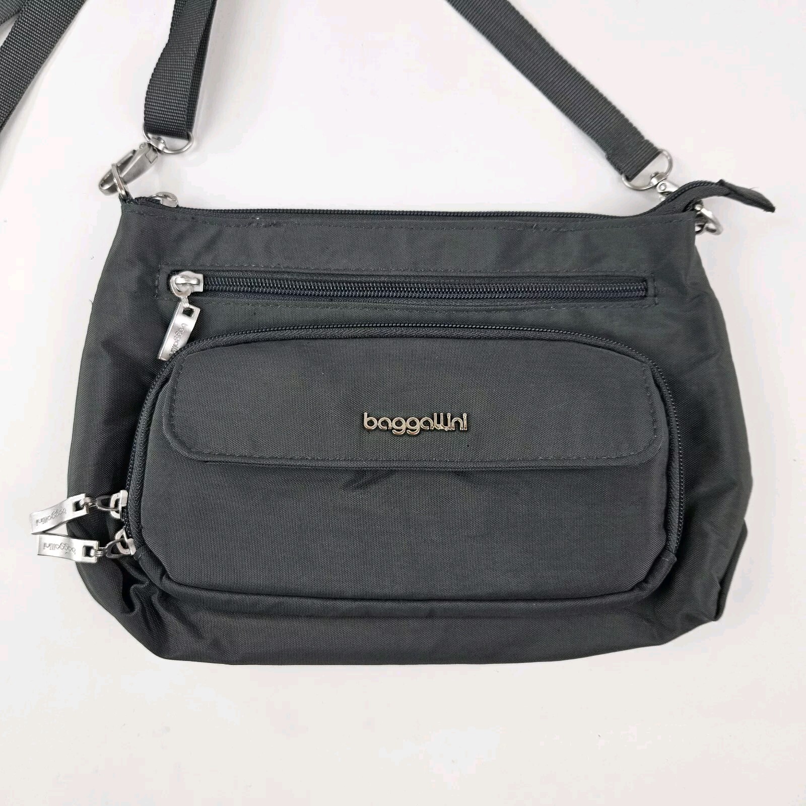 Baggallini Original RFID Everyday Crossbody Bag Front Wallet Dark Grey