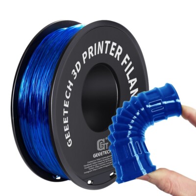Geeetech 3D Printer Filament TPU 1.75mm 1KG/roll Transparent Blue High Strength