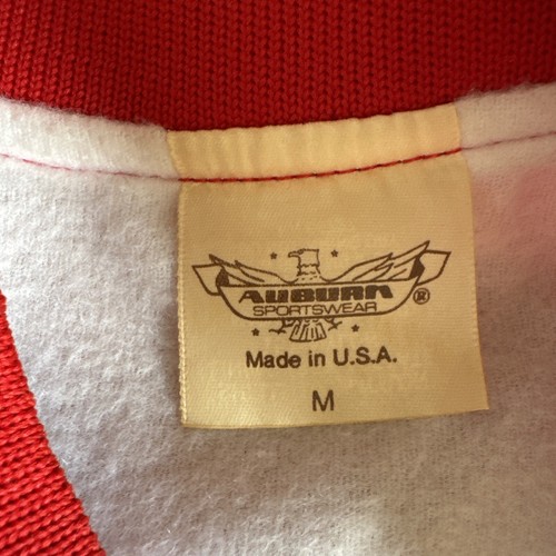 Vintage Red Satin Nylon Auburn Sportswear Jacket Medium Made USA Softball Umpire - Picture 2 of 9