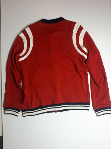 Las Vegas Boy’s Red Mix Varsity Jacket 13-14 Years With Button - Picture 2 of 6