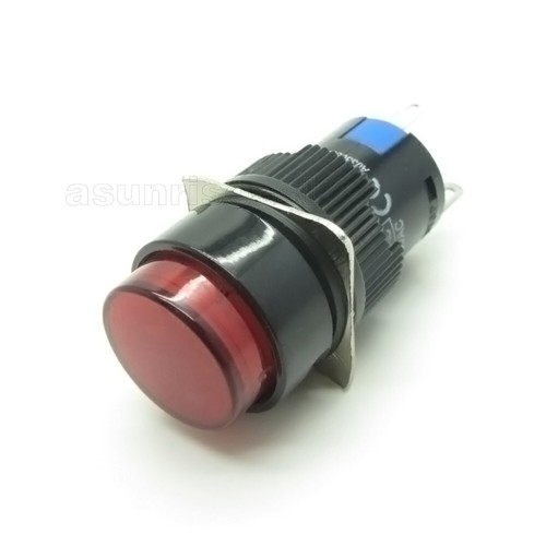 Interruptor pulsador momentáneo redondo 5 × rojo 16 mm con luz LED DC24V SIN NC - Imagen 5 de 9