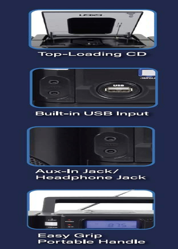Naxa NPB-431 Portable MP3/CD Player with PLL FM Radio, USB Input, Remote Control