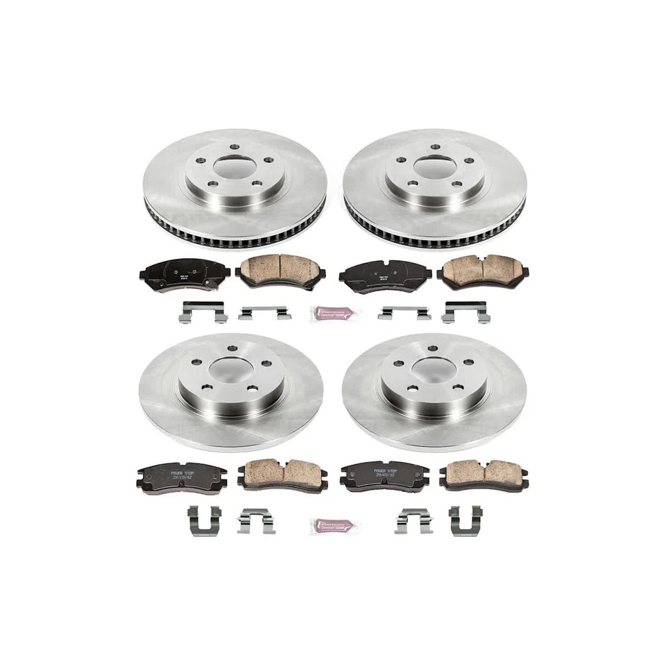 KOE1550 Powerstop Brake Disc and Pad Kits 4-Wheel Set Front & Rear for Seville - Image 4 of 4