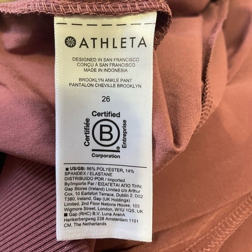 ATHLETA Brooklyn Ankle Pant in Mineral Brown High Rise Size 26 Plus - Picture 6 of 8