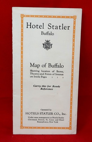 Anfang 1900 Hotel Statler Co. Karte der Buffalo Standorte zusammenklappbare Broschüre - Bild 1 von 8