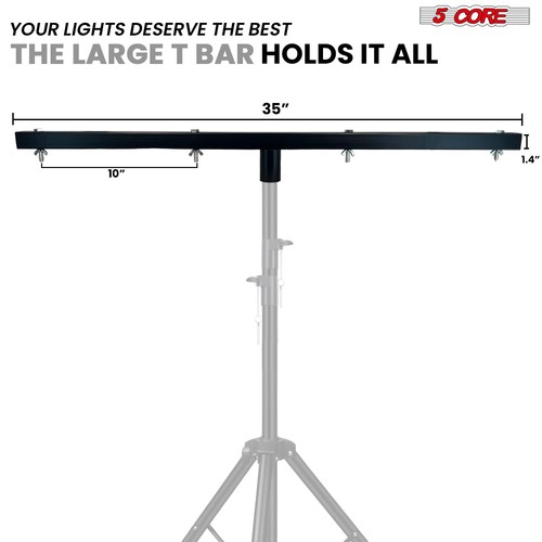 5 Core DJ Lighting T Bar 4 Extension Party Light 2Pc Crossbar Tbar 66lb Capacity - Picture 3 of 9