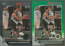2019-20 Hoops Premium Stock Prizm Pulsar Green RC Quinndary Weatherspoon Lot x 2