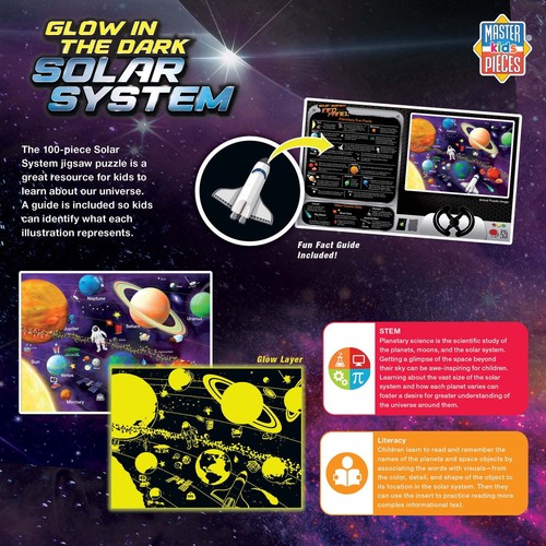 MasterPieces Glow in the Dark - Solar System 100 Piece Jigsaw Puzzle - Picture 4 of 5