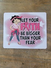 Rectangular Rubber Bottom  Betty Boop- Let Your Faith... Mousepad