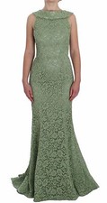 DOLCE & GABBANA Dress Green Floral Lace Sheath Maxi s. IT40 / US6 /S RRP $4000 