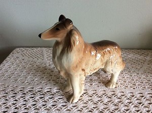 Ceramic Decorative Long Haired Collie Dog Figure Ebay