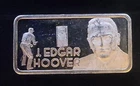 Edgar Hoover Hamilton Greatest Americans Vtg-999 Silver 1 Oz Ounce Art Bar Round