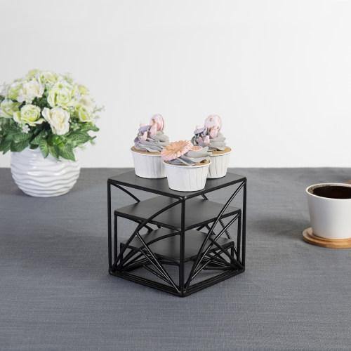 Black Metal Wire Cupcake Stand, Dessert, Appetizer Display Riser, Set of 3 - Bild 4 von 7