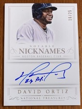 David ORTIZ🔥2014 Panini National Treasures Notable Nicknames AUTO 16/25 HOFer