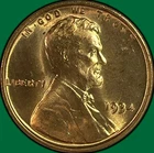 1934 Lincoln Wheat Cent Brilliant Uncirculated BU Coin #35097