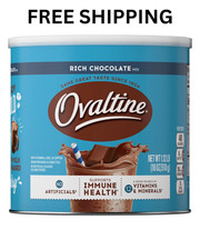 Ovaltine Rich Chocolate Powdered Stir In Drink Mix for Hot and Cold Milk, 18 oz,