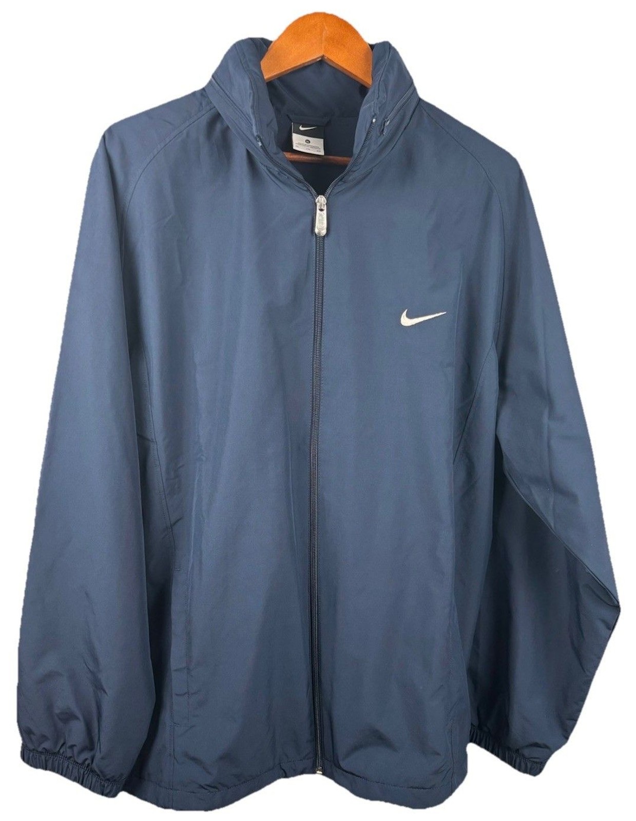 Nike Hooded Track Jacket Navy Blue Mens XL Full Zip Lightweight Lined 400299