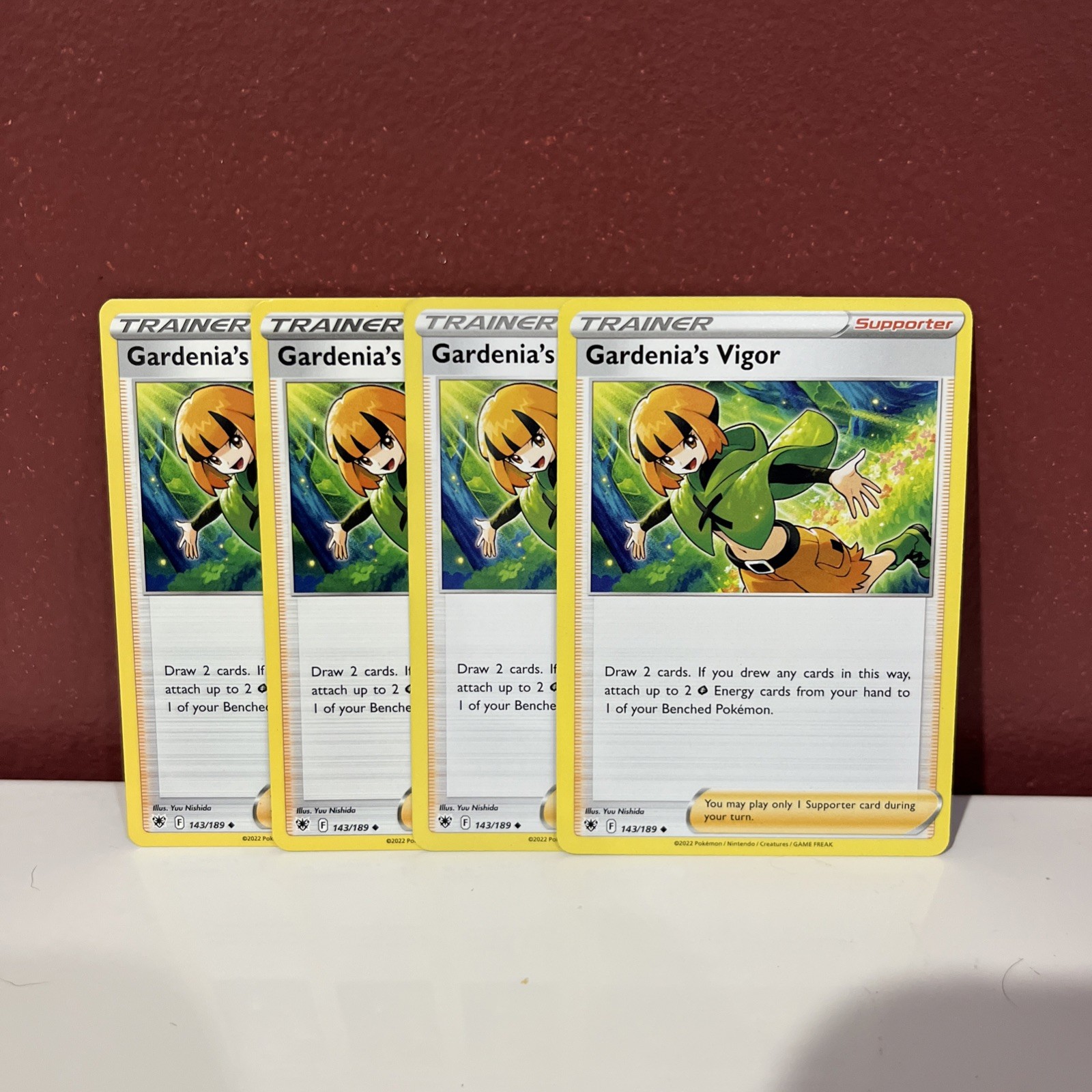 Gardenia's Vigor 143/189 Astral Radiance Pokemon Trainer Card Set x4 Playset