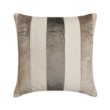 Grey Decorative Throw Pillow Cover, 16"x16" velvet Cushion - Velvet Band Grey