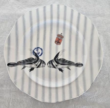 RARE Anthropologie From the Deep KISSING FISH Salad Plate Anthro Nautical Sea