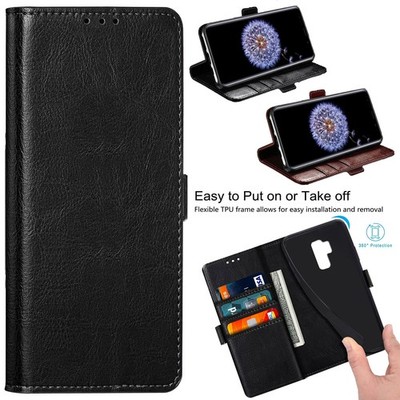 For Samsung Galaxy S9 S9 Plus Card Holder Leather Phone Case Wallet Flip Cover