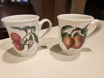 Set of 2 Vintage Portmeirion Pomona Beaker Mugs Pear & Georgel Peach