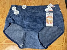 Jockey Women's Smooth and Shine Heathered Blue Hipsters-6-Set of 3 - NWT