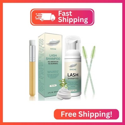 SVECKE Lash Shampoo Kit Eyelash Extension Cleanser, Eyelash Shampoo for Lash Ext