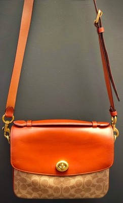 Wie NEU! Original Coach Cassie Handtasche - Signature Canvas / Rust