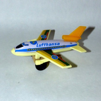 Vintage Lufthansa DC-10 Pull Back Airplane Shinsei Kogyo Made in Japan
