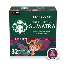 Starbucks K-Cup Coffee Pods Dark Roast Coffee Sumatra 100 Arabica Keurig 32ct