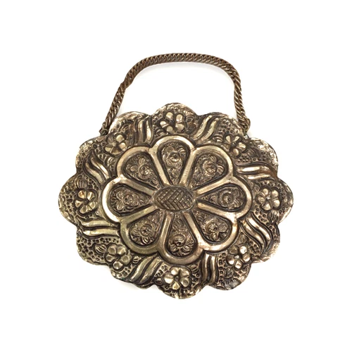 Antique 900 Solid Silver Turkish Wedding Mirror Repoussé  180g /  12cm x 10cm