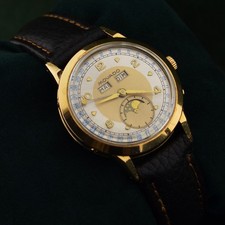 Movado Triple Date Moon Phase 1950's Men Watch 18K Solid Manuel Winding Swiss