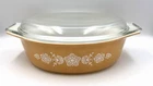 Vintage Pyrex 045  Butterfly Gold 2.5 QT Oval Casserole Dish With Lid Ovenware