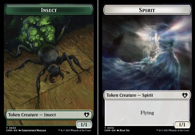 Insect (0033) // Spirit (0010) Double-Sided Token NM-Mint Commander Masters MTG