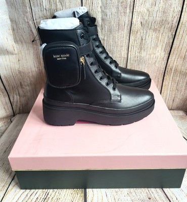 Kate Spade ''Winona'' schwarze High Top Stiefeletten, mit Reißverschlusstasche, Gr. 6, Designer