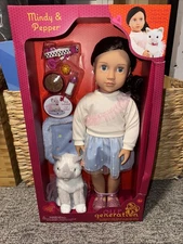 Our Generation Doll Mindy & Pepper 18'' & Pet Kitten Set- Brand New In Box