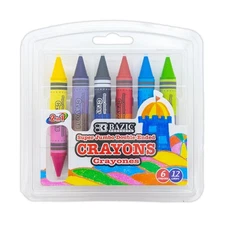 BAZIC 12 Color Double-Ended Premium Super Jumbo Crayons, pack of 24