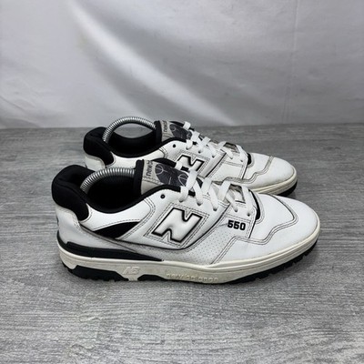 New Balance 550 Shoes Mens Size 9 White Black Leather Basketball BB550HA1