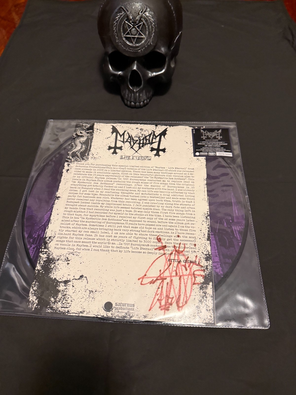 Mayhem - Life Eternal Picture Disc, LTD, Reissue RARE