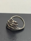 925 Sterling Silver Vintage Ribbed Ring Size 7